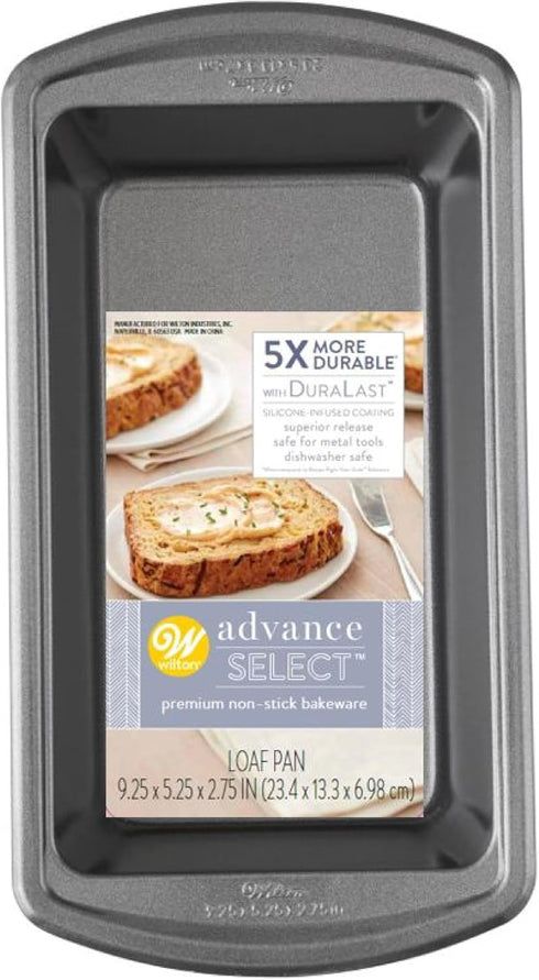 Wilton Advance Select Premium Non-Stick Bread Loaf Pan, Steel, 9.25 x 5.25 Inches, Silver