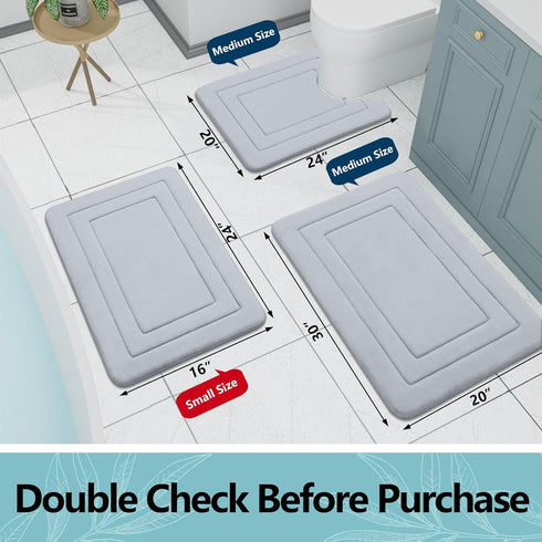 Arotive 24x16 Memory Foam Bathroom Rug Mat - Ultra Soft and Absorbent Bath Mat for Bathroom Floor