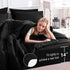 CozyLux Set 5 Set Twin Comforter with Sheets Black, Pieces Bed in a Bag, Black Comforter Twin Size, All Season Bedding