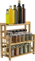 Countertop Counter (3-Tier) Sorbus Kitchen Organizer Bamboo Wooden Storage Shelf Rack for Spice, Soap, Skin Care
