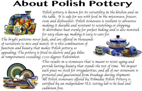 Polish Pottery Mug - Straight Sided, Crimson Bells