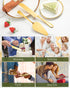 2-Piece Premium Cake Cutting Set, Exquisite Knife and Server with Serrated Design for Pastry and Desserts (Gold)