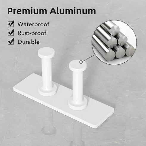 Shower Hook Inside Razor Holder - Adhesive Waterproof Wall Hook for Hanging Shower Accessories, White 4-Pack