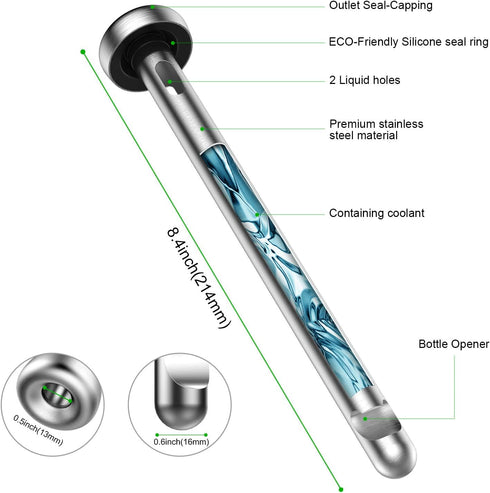 Gifts for Men Beer Chiller Sticks - Unique Stainless Steel Beverage Cooler for Beer Lovers, Perfect for Holidays