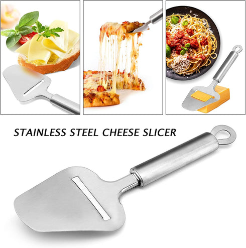 Cheese Slicer Stainless Steel - Heavy Duty Plane Cheese Cutter, Shaver, Server for Semi-Soft, Semi-Hard Cheese