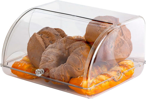 Gagee Bread Box for Kitchen Countertop,Acrylic Bread Storage Container for Homemade Bread,Cookies, Bagels,