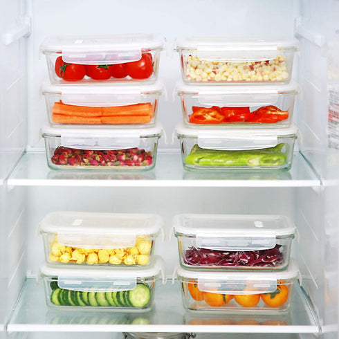 DAS TRUST 10 Pack Glass Meal Prep Containers, Food Storage Bowls with Lids, Lunch Container for Adults, Bento Boxes