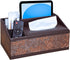 Marte Vanci Leather Tissue Box Cover, Multifunctional Tissue Holder with Remote Control Caddy for Desk, Nightstand