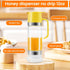 aeloer 12 OZ Glass Honey Dispenser No Drip with Stand, Honey Pot Jar with Handle, Syrup Dispenser for Coffee or Tea