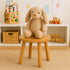 4-Leg Solid Wood Step Stool for Kids & Adults - Multi-Use Toddler Wooden Stool for Bathroom, Playroom, Living