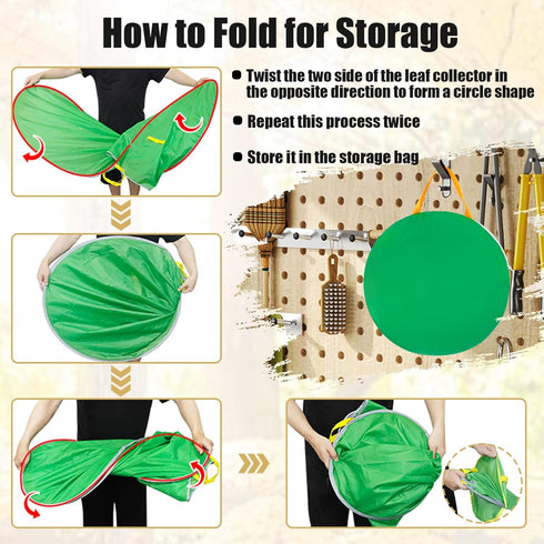 UQM Leaf Collector,Extra Large Portable Pop Up Leaf Bags, Foldable Leaf Pick Up Tools, Reusable Yard Garden Bags
