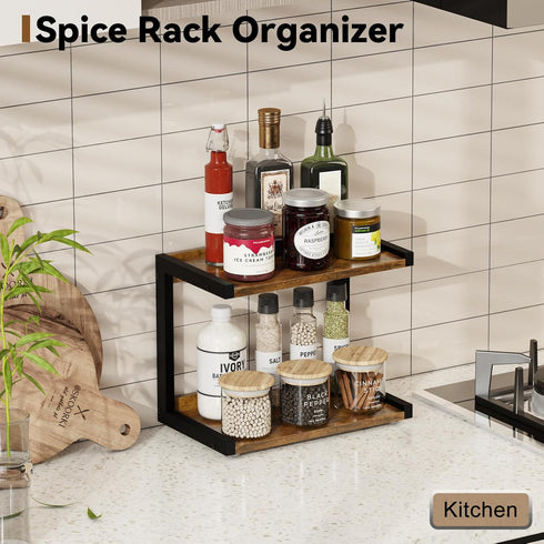 MARTY 2 12.6"x7.7" Counter Countertop, Tier Shelf Organizer Kitchen Spice Rack for Coffee Station Organizer for Mugs