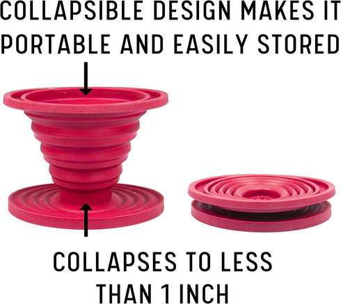 Kuissential SlickDrip Pour Over Coffee Dripper-Collapsible, Reusable Silicone Coffee Filter Cone Holder-Manual Coffee