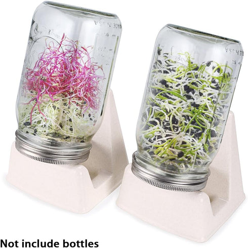 Sumnacon 3 Sprouting Jar Stand - Pcs Sprouting Stands With Water Tray For Any Mason Jars For Making