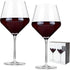 Viski Raye Angled Burgundy Glasses Set of 2 - Premium Crystal Clear Red Wine Gift Set, 21 oz