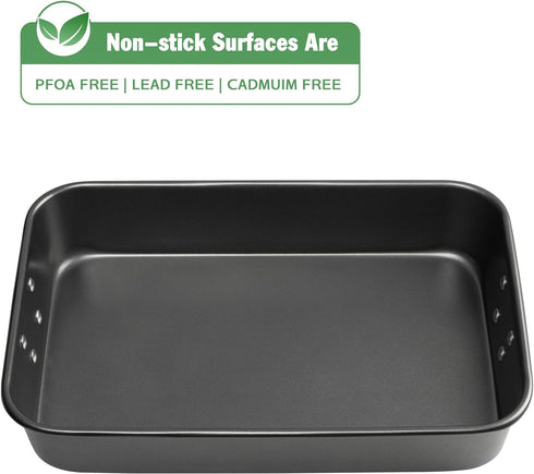 Tiawudi Lasagna Pan, 15x10x2.8 Inch Nonstick Baking Pan with Handles for Oven