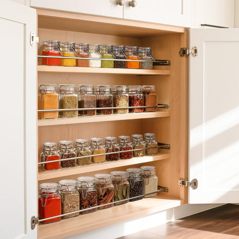 Set 12 (8 Oz), ComSaf of Square Glass Jars with Airtight Lids Pantry Canisters for Spices, Jams, & Herbs, Wire Clamp