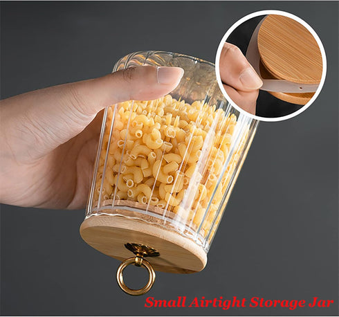 FANTESTICRYAN Airtight Glass Coffee Nuts Canister with Bamboo Lid, Decorative Container 700ml, 23 FL OZ