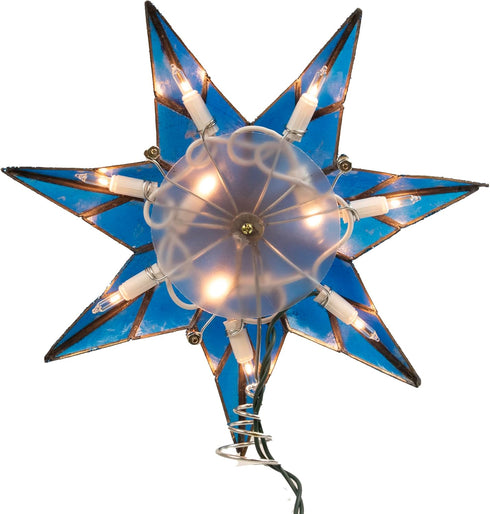 Kurt S. Adler 10-Light 7-Point Capiz Star Treetop - Blue and White