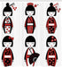 Ambesonne Ethnic Shower Curtain, Unique Geisha Dolls in Folkloric Costumes, Bathroom Decor Set, 69" W x 70" L