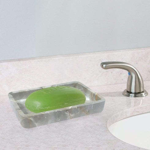 nu steel Stone Hedge Resin Decorative Dish Tray for Bathroom, Kitchen Sink, Marble Design (RES566-3H)