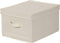 Household Essentials 113 Large Storage Box with Lid and Handle - Natural Beige Canvas