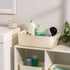 IRIS USA Plastic Basket Bin & Lid, Medium, 4-Pack, Stackable Storage Organizer Bins for Kitchen & Bathroom