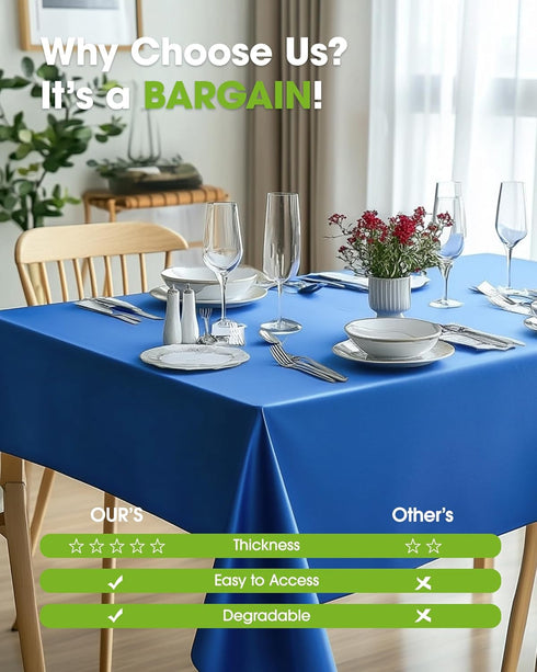 20 Pack, 54 108 Inch 2025, Pureegg Plastic Table Cloth Disposable x Table Cloths, Graduation Decorations Class