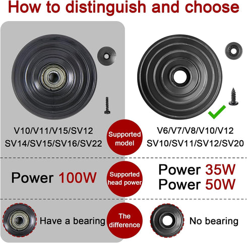 Dyson V6 V7 V8 V10 V11 V12 DC58 DC59 DC62 DC74 Vacuum Cleaner Ball Wheel + Soleplate Wheels Replacement Parts 35W 50W