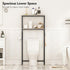 HOOBRO 2-Tier Over The Toilet Storage Organizer Shelf, Bathroom with Toilet Paper Holder and Hooks, Greige and Black