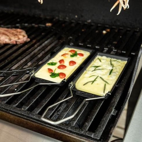 Boska Stainless Steel Cheese Barbeclette - Raclette Cheese Pan with Spatula, Cooking & Baking for up to 4 Persons