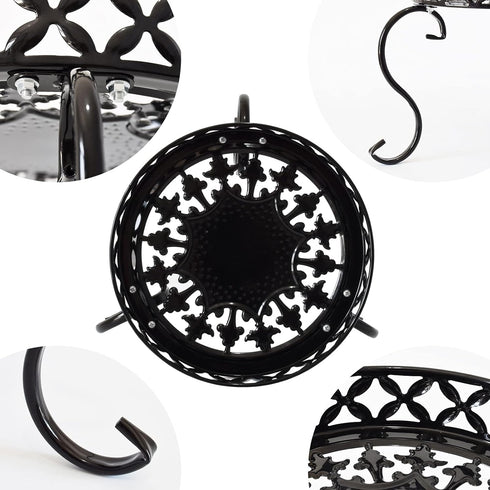 TLBTEK 2Pcs Planter Stand,Metal Round Potted Plant Stands Indoor&Outdoor Multiple ,Modern Flower Pot Stand Holder Rack