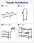 Closet Closet 25.6" 3 Kitsure Shoe Rack - Stainless Steel Shoe Organizer, Sturdy Shoe Rack for and Front Door Entrance
