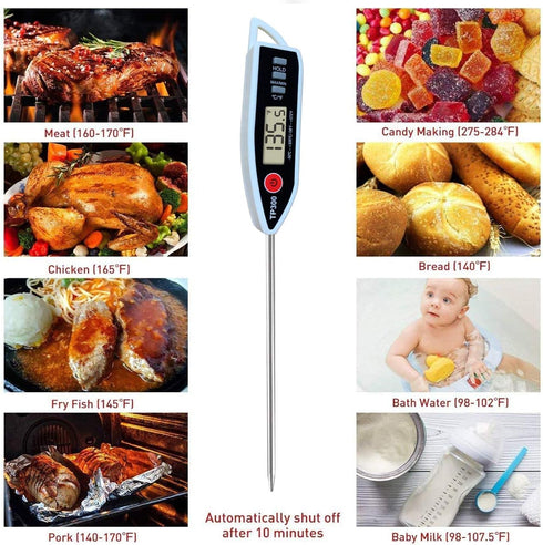 Meat Food Thermometer, Digital Instant Read Cooking Kitchen BBQ Grill Thermometer for Liquids, Pork, Baking