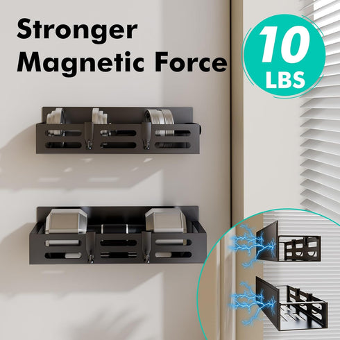 SETBAOO 2 Pack Magnetic Spice Rack for Refrigerator, Black Magnetic Shelf and Fridge Kitchen Cabinet Organizers Storage