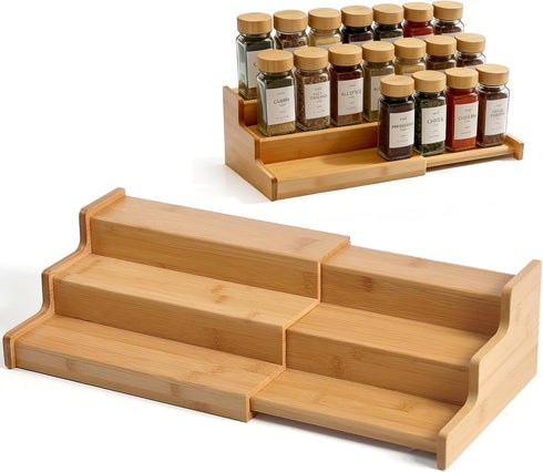 JinDoWin Spice Rack Organizer For Cabinet, Spice Organization For Cabinet, Spice Rack For