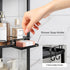 3 2 ELYKEN Corner Shower Caddy Standing, Tier Rustproof Metal Shower Organizer with Soap Holder, Floor Shower Corner