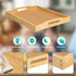 Counter, Bamboo Food Serving Tray with Handles, Breakfast Bed Tray for Tea,Snack,Dinner, Home Decorative Storage Food