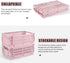 Pink Plastic Baskets for Desk Organizing - 2 Medium + 2 Small Durable Folding Storage Crates for Home & Office