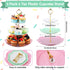 83 Set 3-Tier 12 Layhit Pcs Floral Tea Party for Girls Disposable Vintage Tableware with Cake Stand, Serves Paper Cups