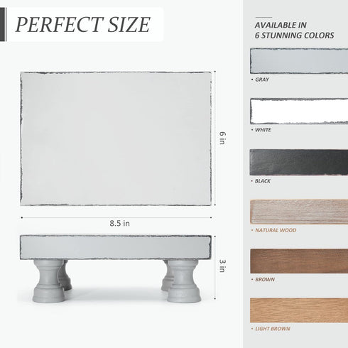 Decorative Wood Riser for Display, Modern Farmhouse Pedestal Stand for Home & Kitchen Decor, Rustic Bathroom Counter