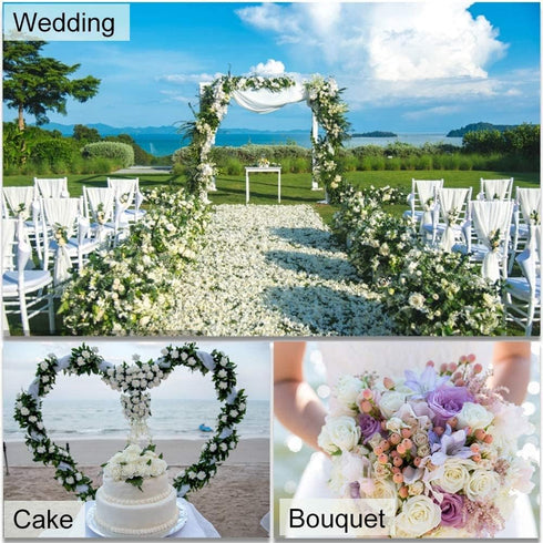 Artificial Flowers 25pcs Burgundy Foam Fake Roses with Stems for DIY Wedding Bouquets, White Bridal Shower