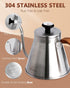 37 oz, 3-Layer Harriet Gooseneck Kettle with Thermometer for Pour Over Coffee and Tea, fl Stainless Steel, Durable