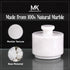 3" Counter, MARBLOUS KRAFTS Marble Salt Cellar with Lid White Salt Box, Stone Salt Container & Spice Jars, Stone Salt