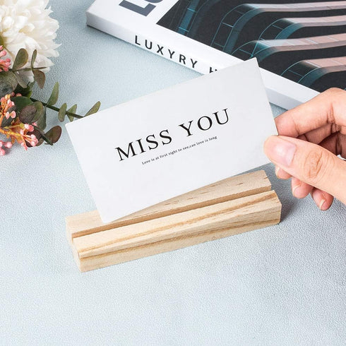 OLYCRAFT 20pcs Wood Place Card Holders for Wedding Party Events Decoration, Table Number Stand Mini Blackboard