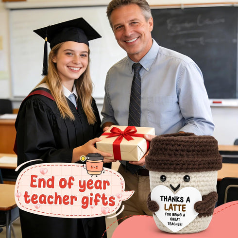Teacher Appreciation Gift End of Year Teachers Week Day Coffee Lover Teacher Women Men from Students Handmade Crochet