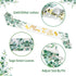 Neutral Sage Green Mom to Be Sash, Baby Shower Dad To Be Pin, Gold Glitter Letters Eucalyptus Leaves Satin Sash