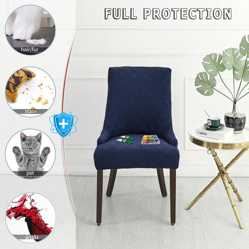 Wingback Side Chair Cover Stretch Dining Accent Chair Covers Slipcovers with Arm Reusable Printed Sloping Arm Chair