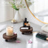 2 Counter Romadedi Farmhouse Wood Riser for Display- pcs Rustic Decor Mini Wooden Pedestal Decorative Round Tray