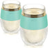 Host Wine Freeze Cup Set of 2, Plastic Double Wall Insulated Wine Glasses with Freezing Gel, 8.5 oz Mint